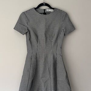 Zara Monochrome Houndstooth Mini Dress